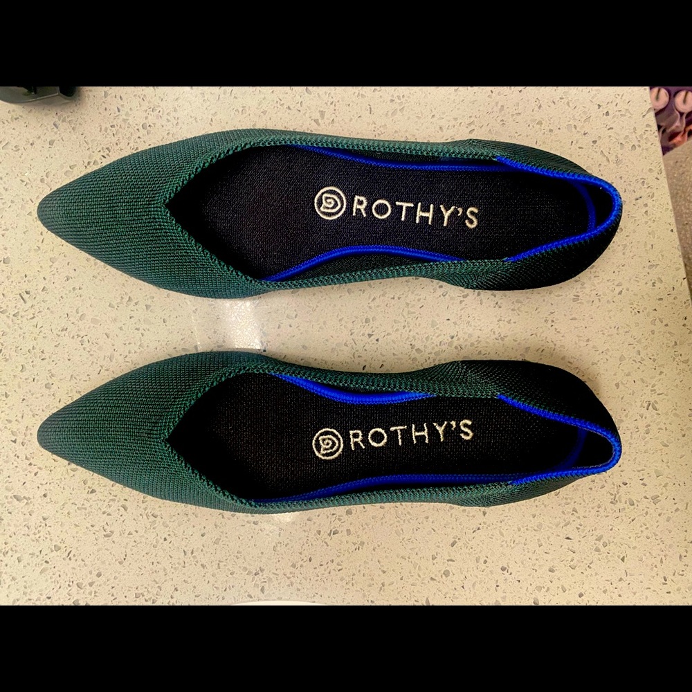 EUC—Rothy’s Size 7.5 Emerald Points—Discontinued Color
